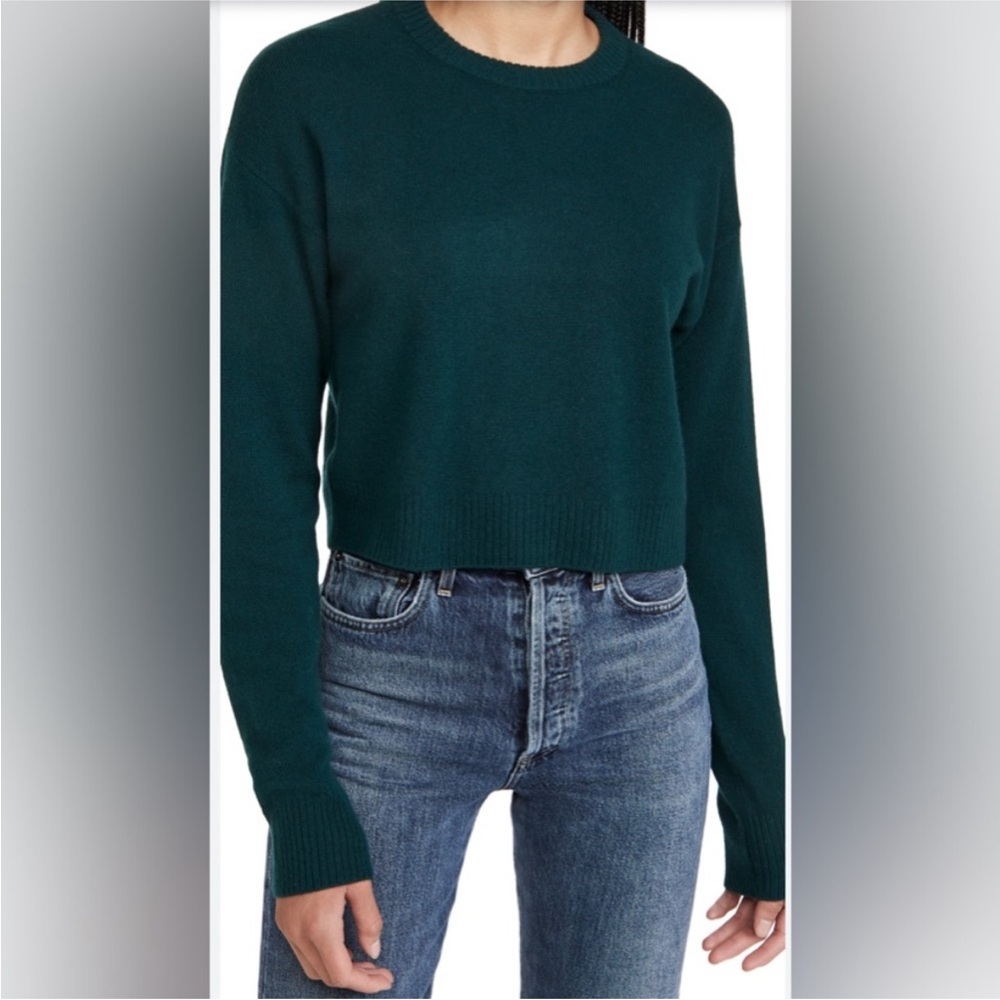 Green cropped cashmere sweater dress